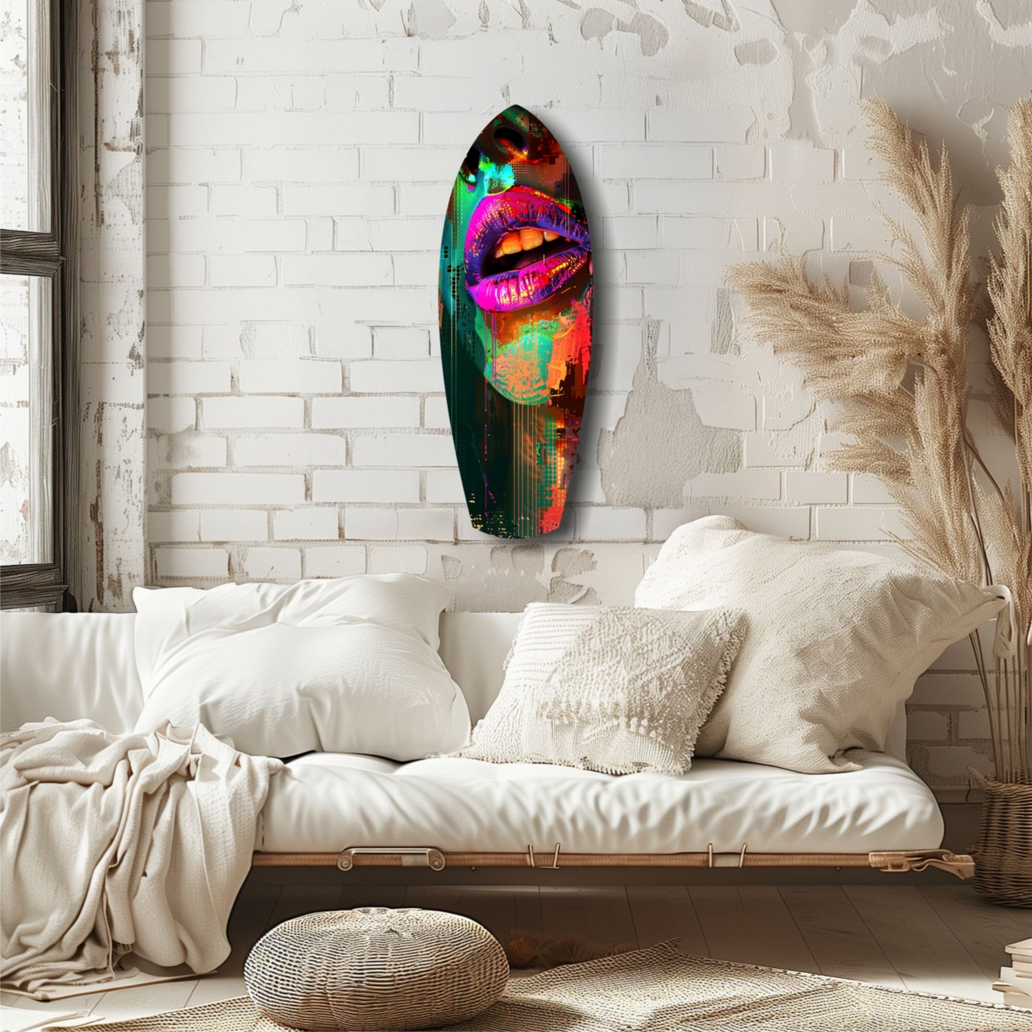 Colorful Lips V11 Glass Wall Art.