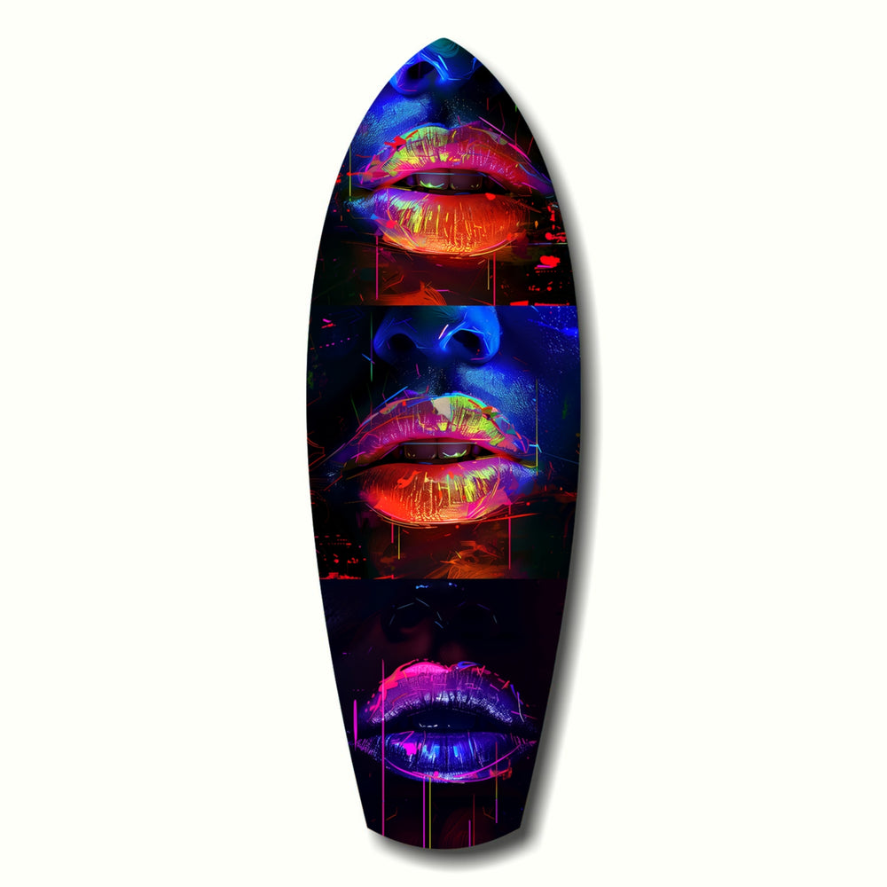 Colorful Lips V12 Glass Wall Art.