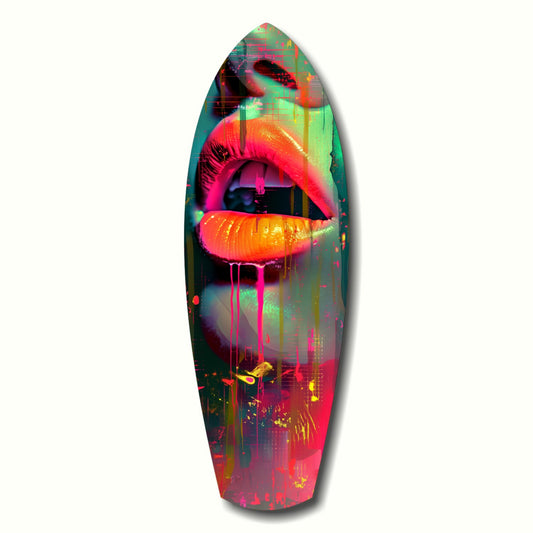 Colorful Lips V13 Glass Wall Art.