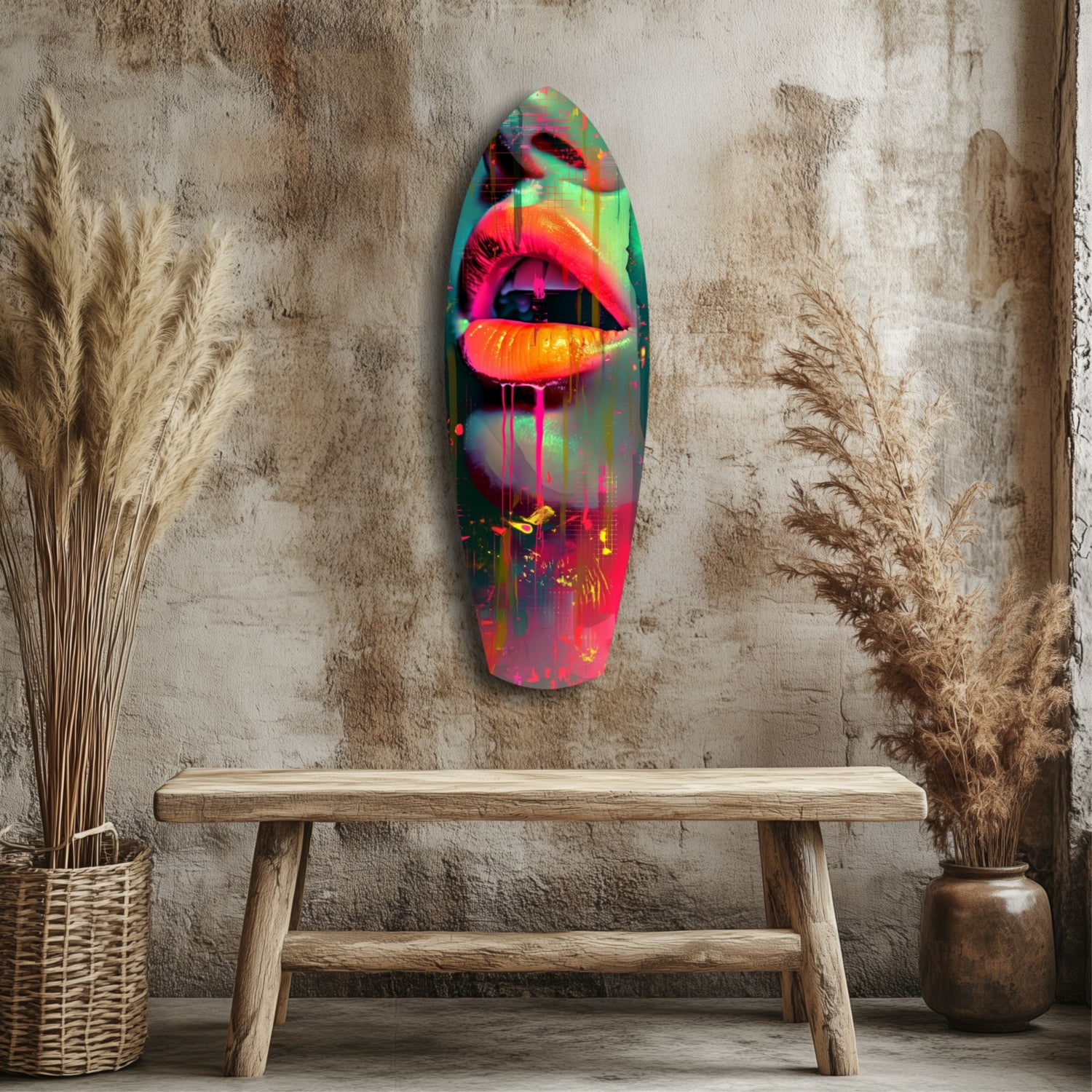 Colorful Lips V13 Glass Wall Art.