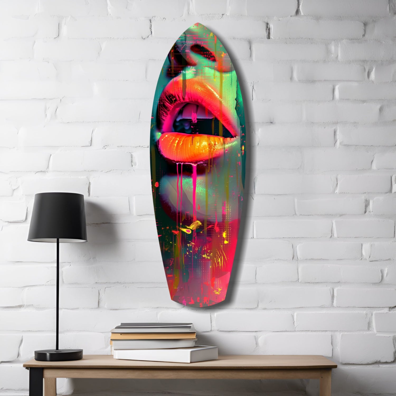 Colorful Lips V13 Glass Wall Art.