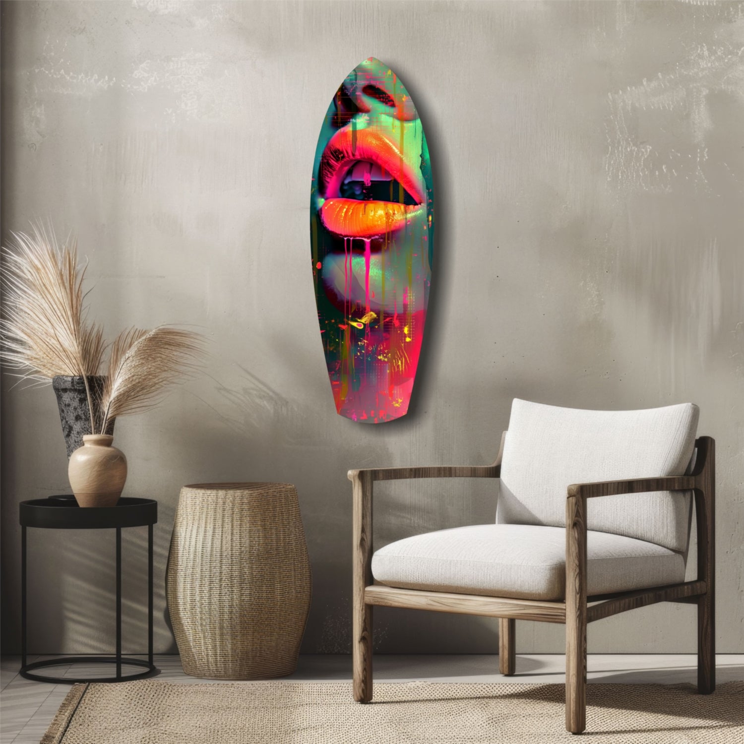 Colorful Lips V13 Glass Wall Art.