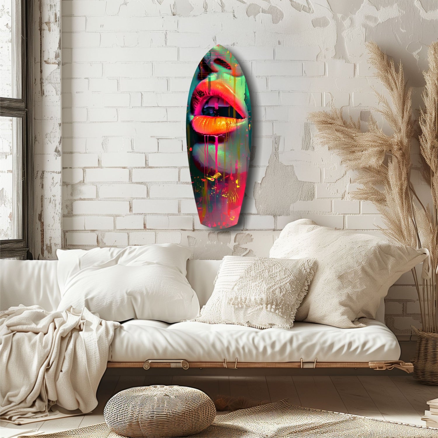 Colorful Lips V13 Glass Wall Art.