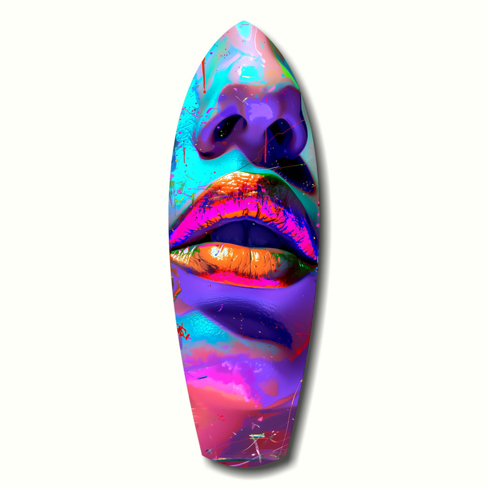 Colorful Lips V14 Glass Wall Art.