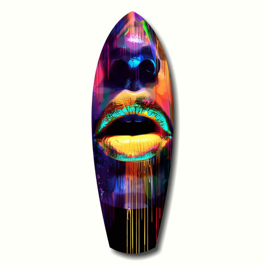 Colorful Lips V15 Glass Wall Art.