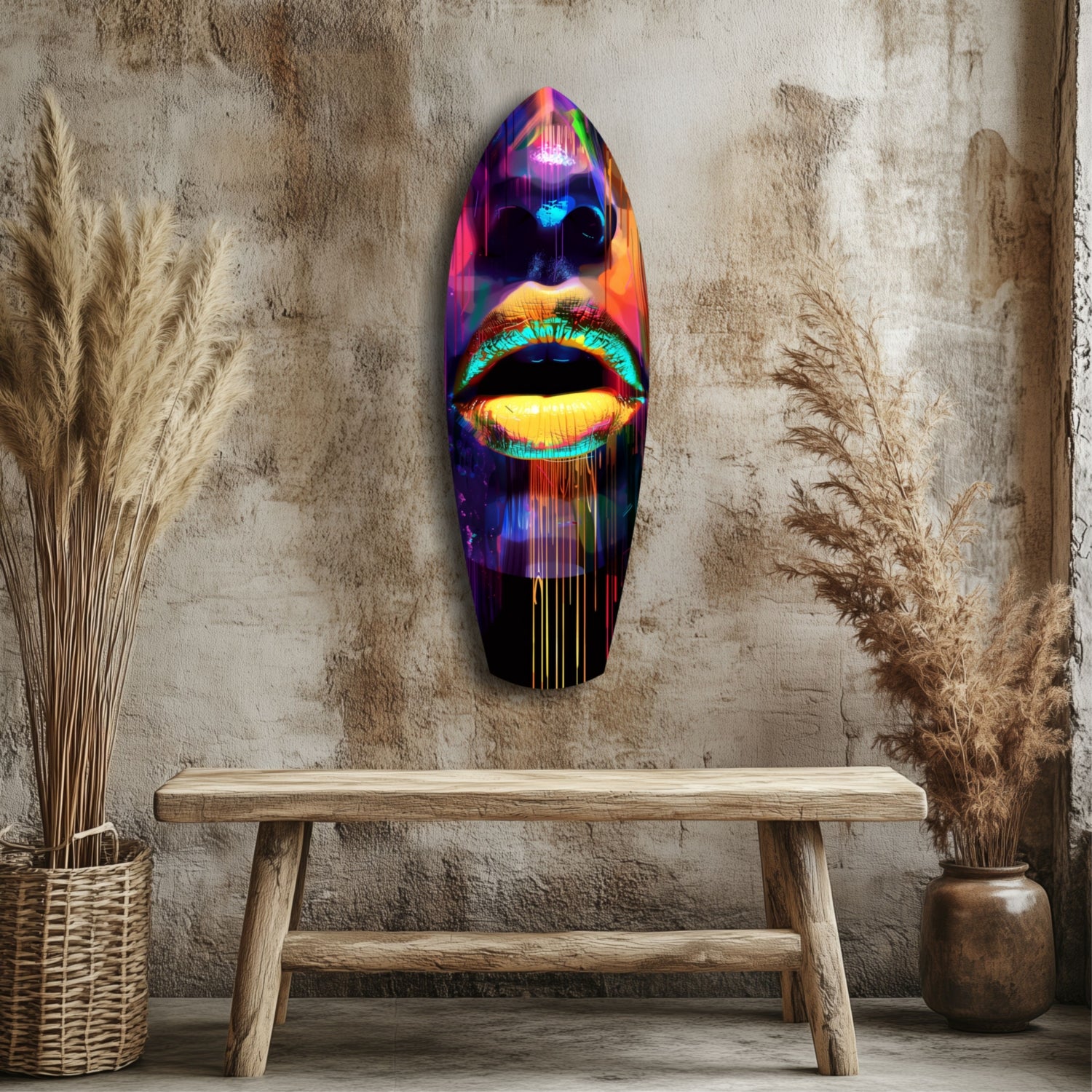 Colorful Lips V15 Glass Wall Art.