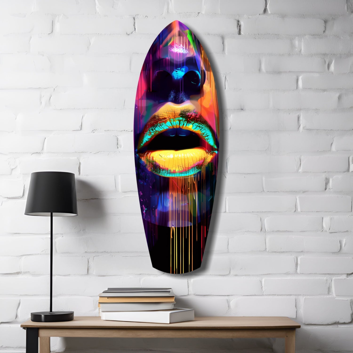 Colorful Lips V15 Glass Wall Art.