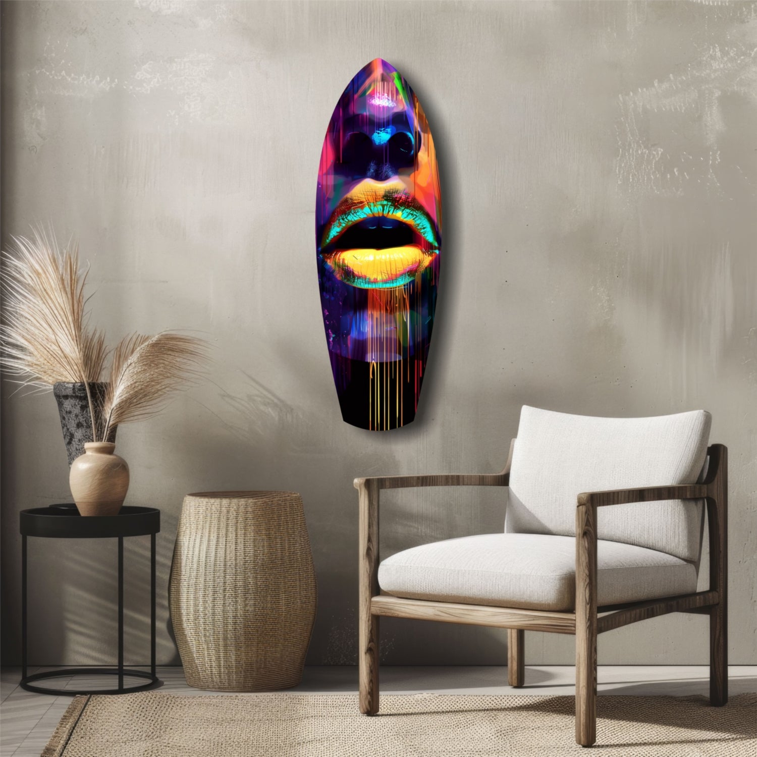 Colorful Lips V15 Glass Wall Art.