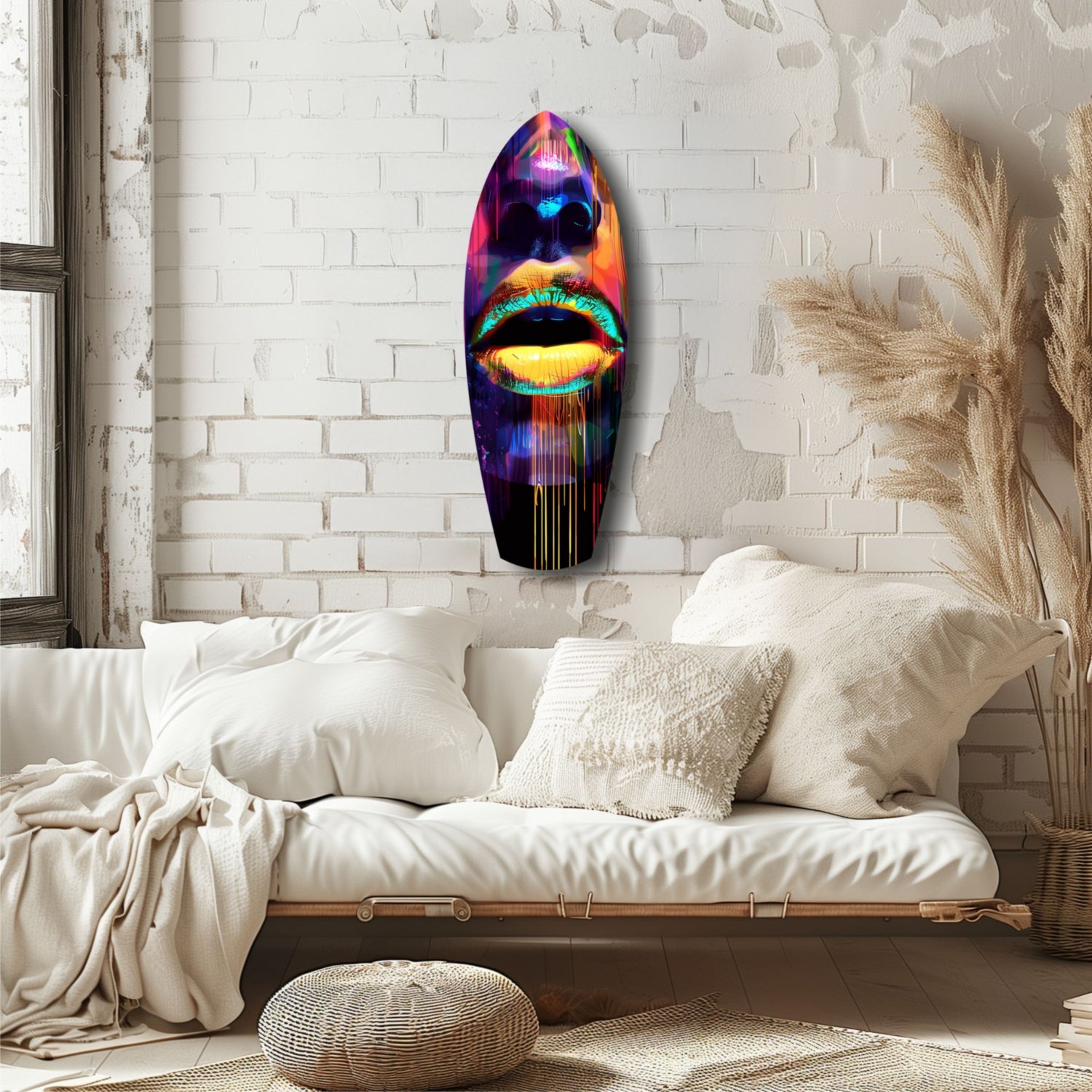 Colorful Lips V15 Glass Wall Art.