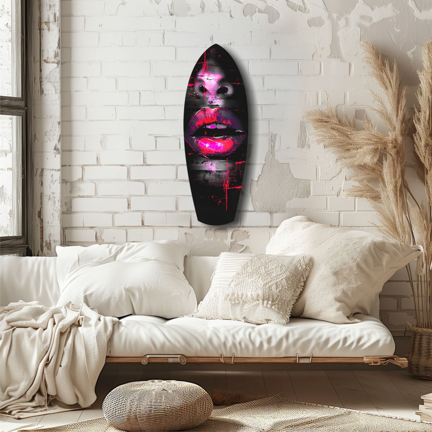 Colorful Lips V16 Glass Wall Art.