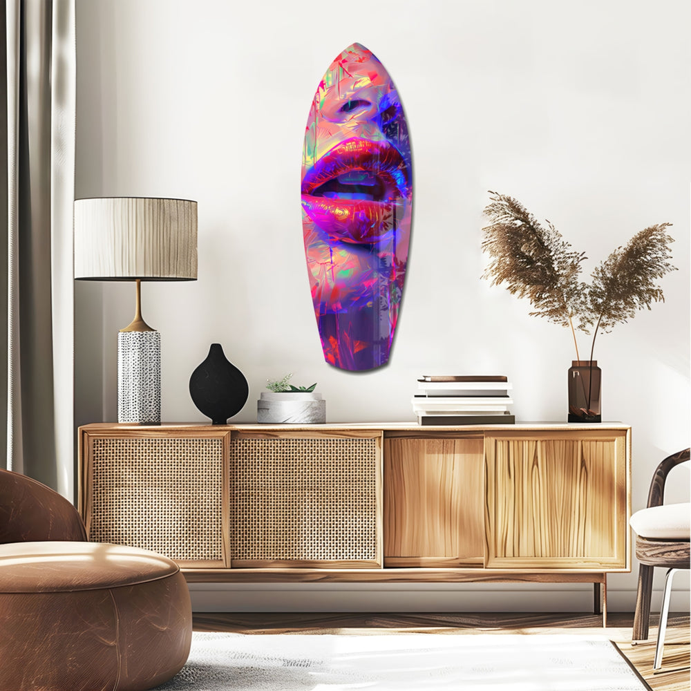 Colorful Lips V17 Glass Wall Art.