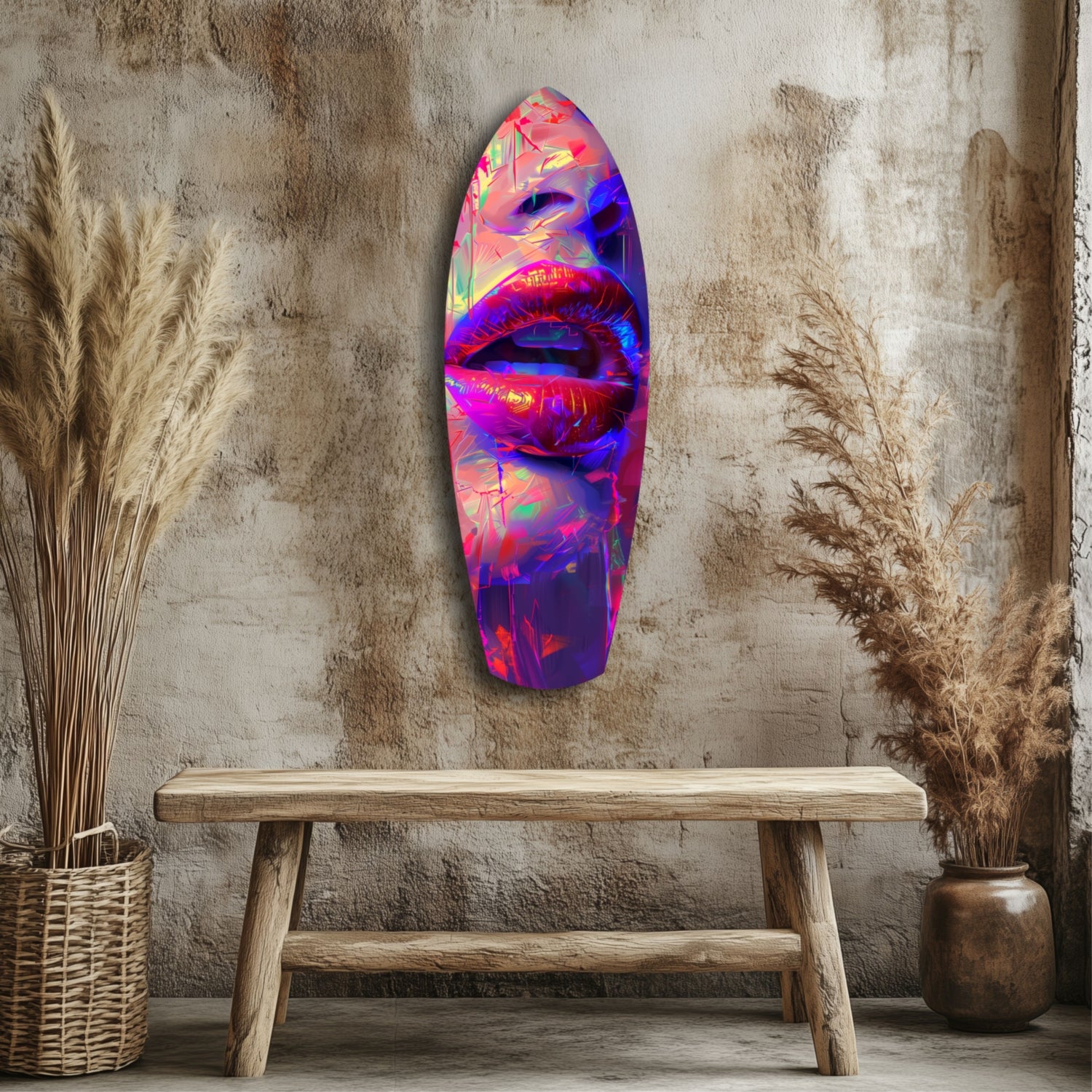 Colorful Lips V17 Glass Wall Art.