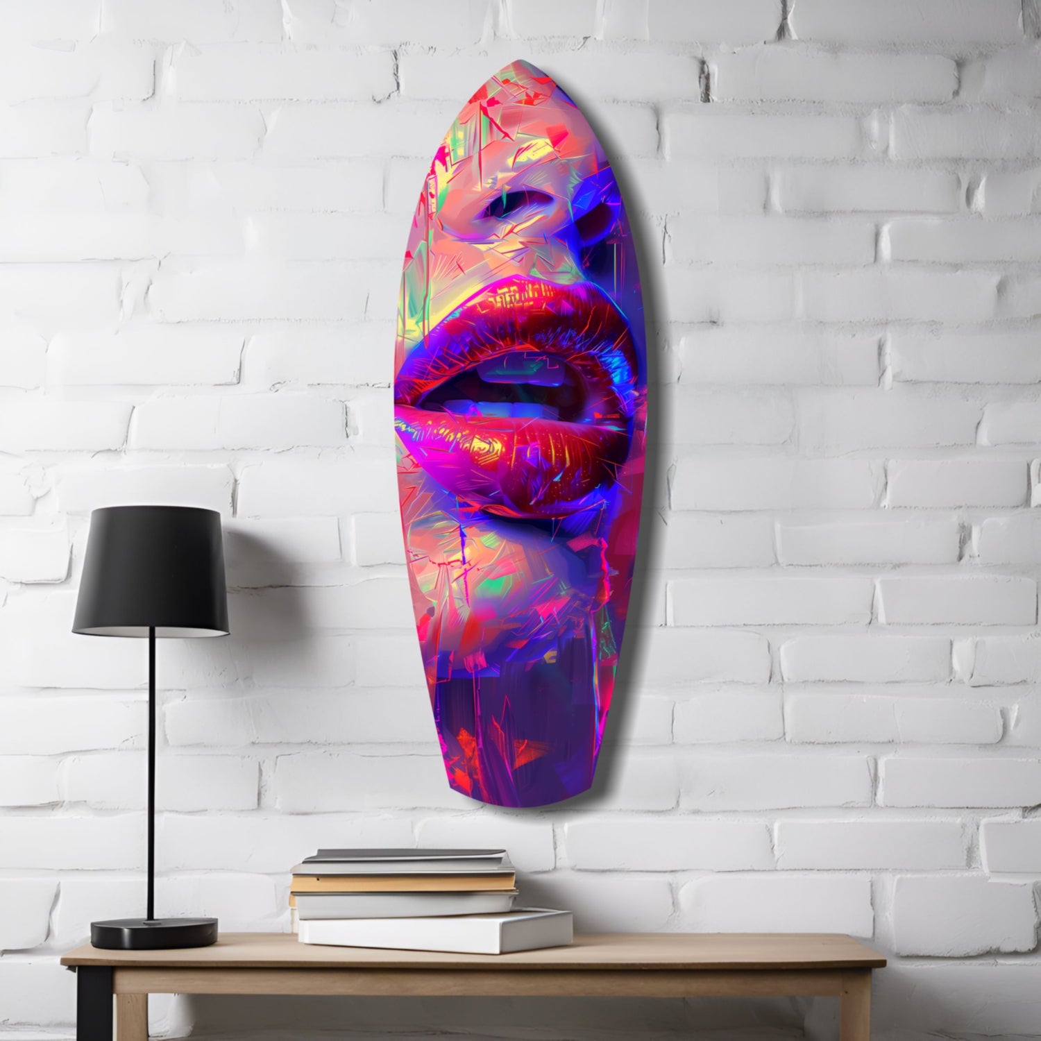 Colorful Lips V17 Glass Wall Art.
