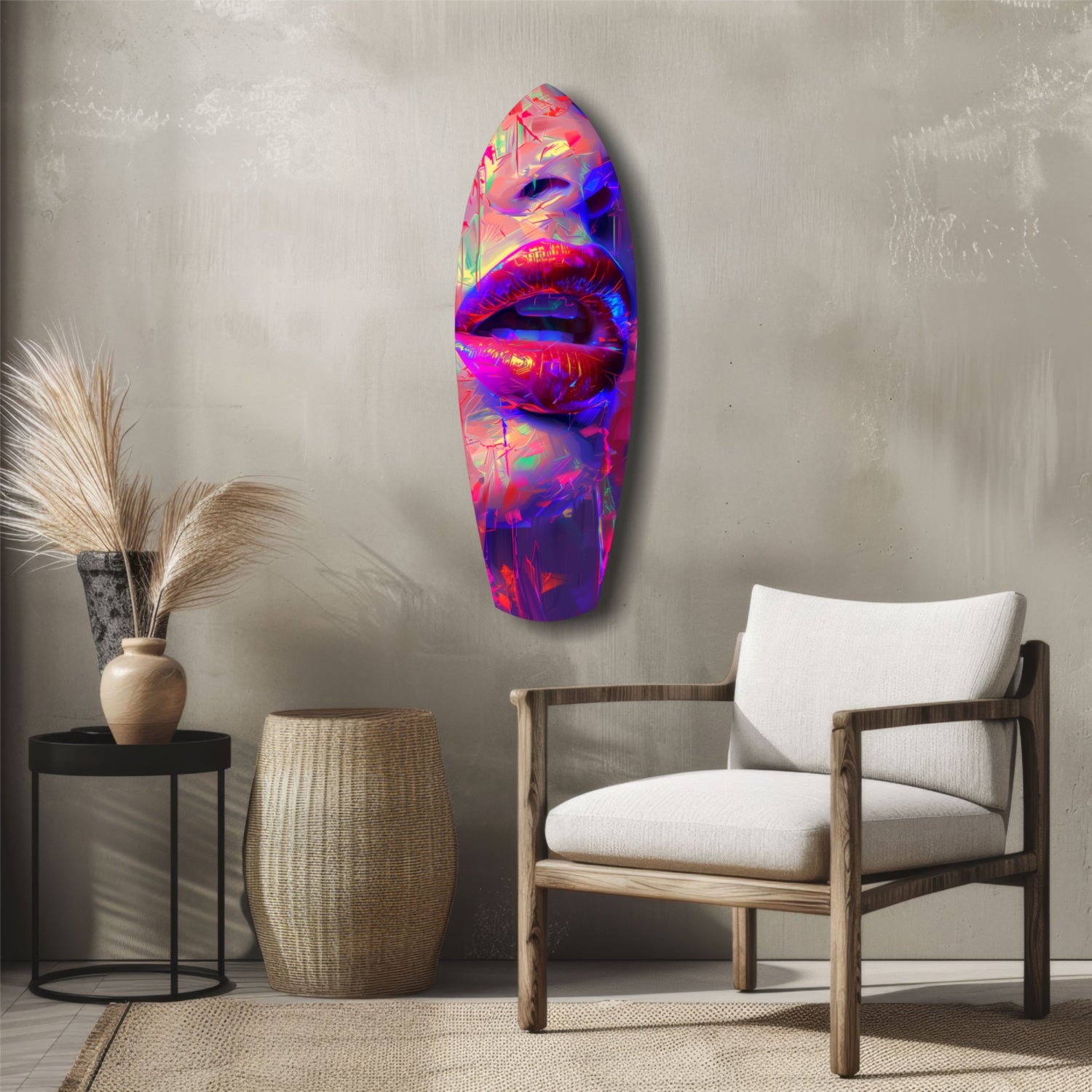 Colorful Lips V17 Glass Wall Art.
