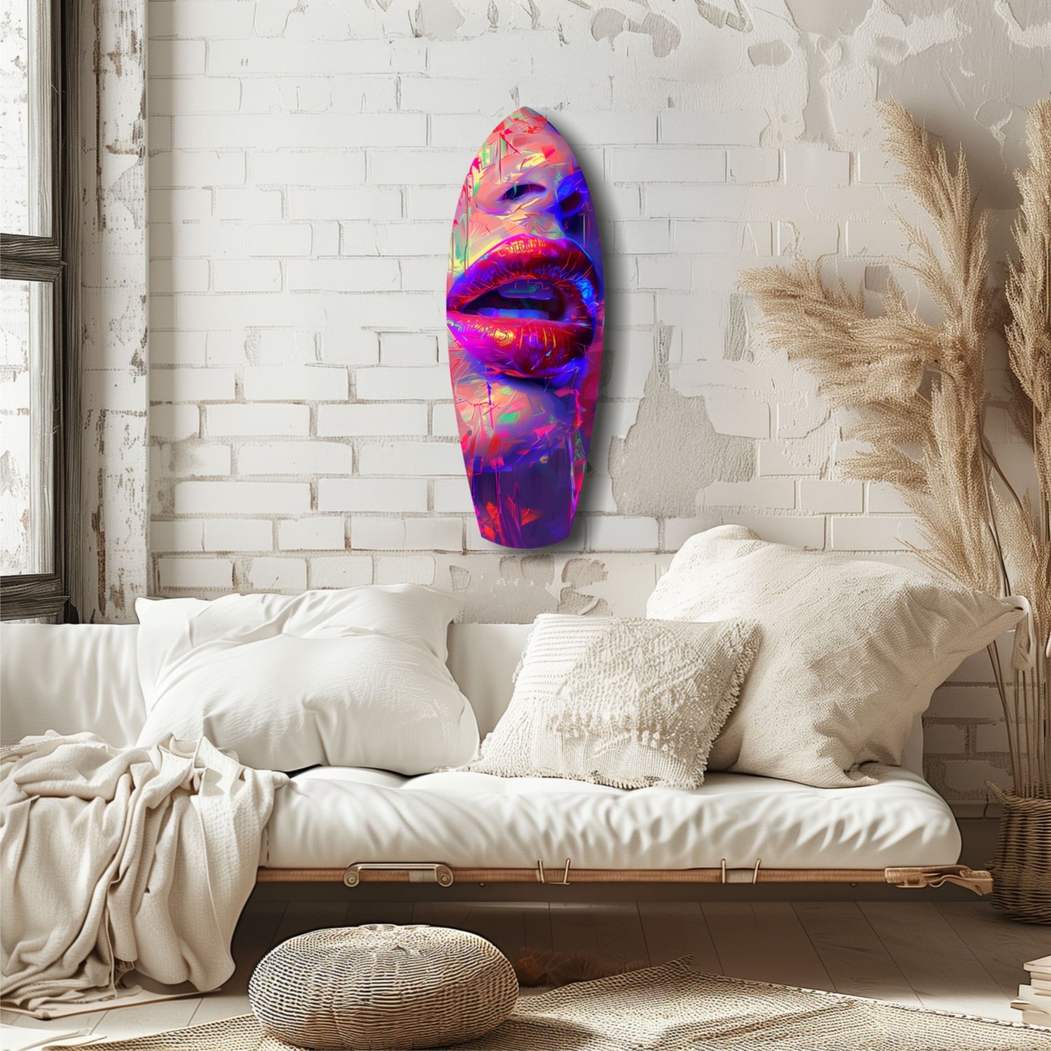 Colorful Lips V17 Glass Wall Art.