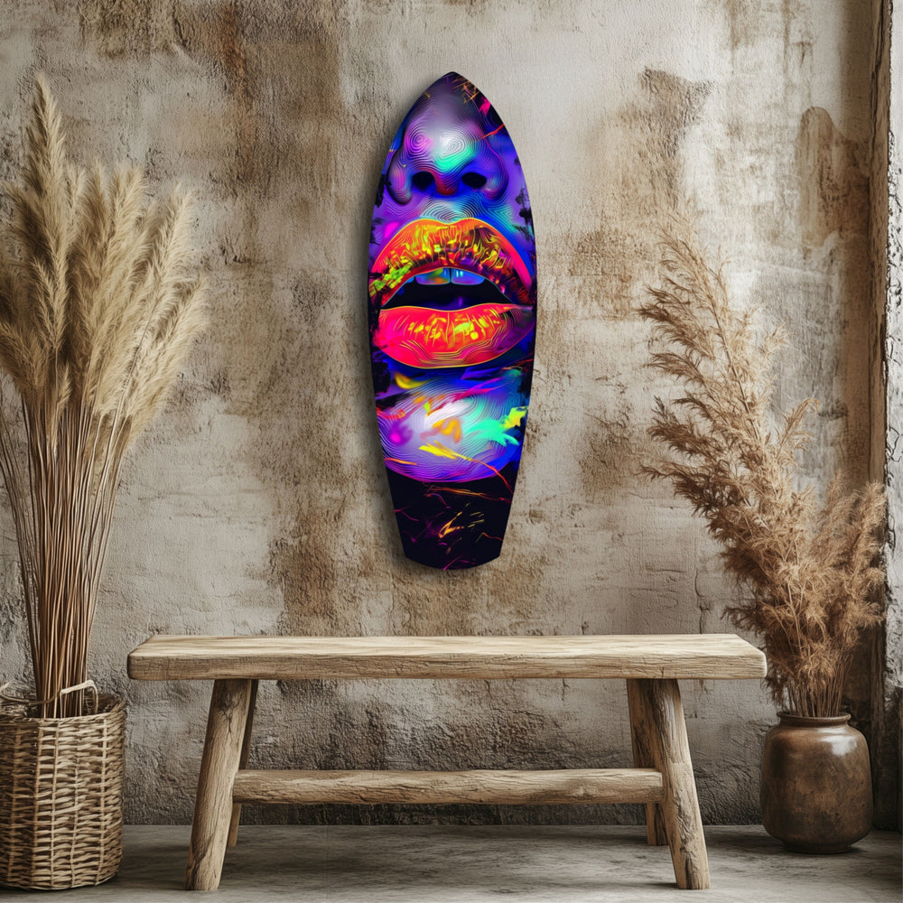 Colorful Lips V18 Glass Wall Art.