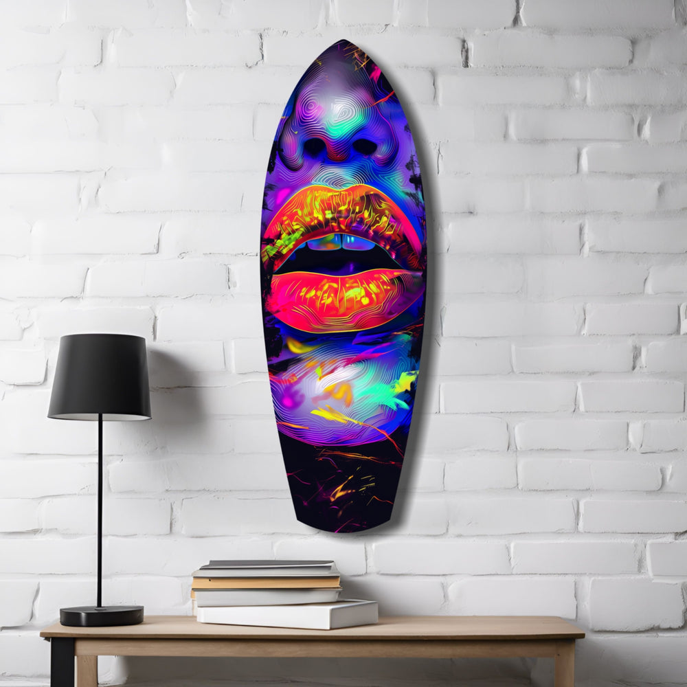 Colorful Lips V18 Glass Wall Art.