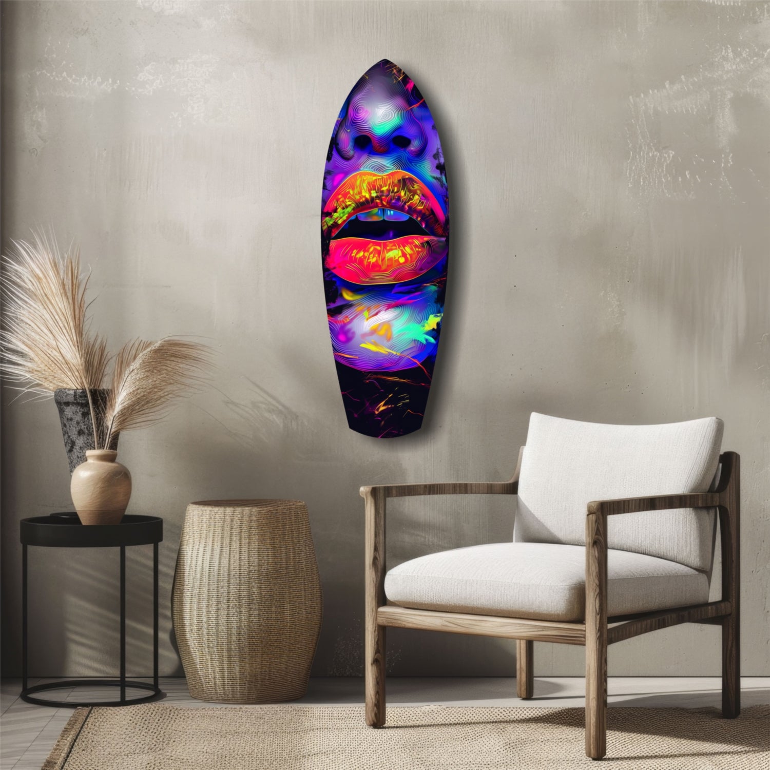 Colorful Lips V18 Glass Wall Art.