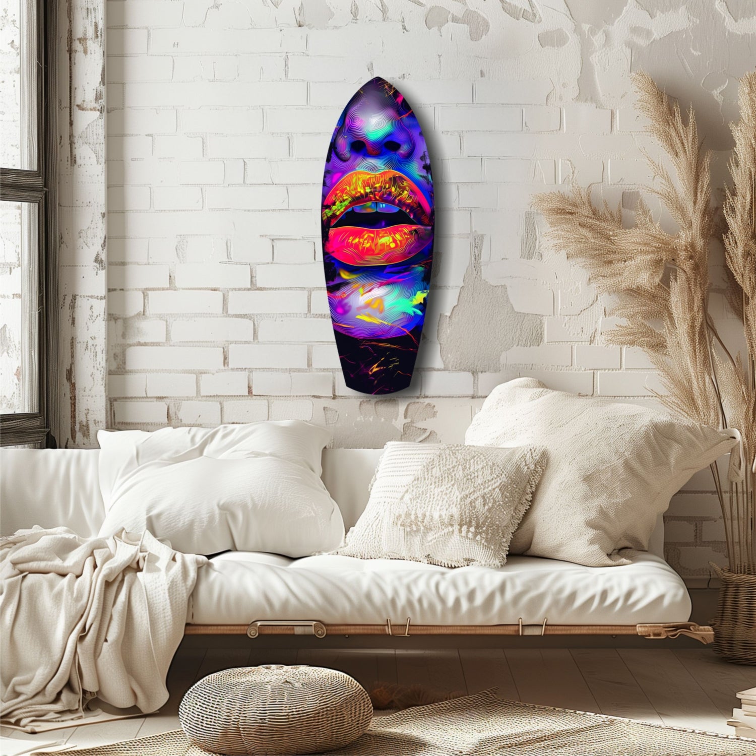 Colorful Lips V18 Glass Wall Art.