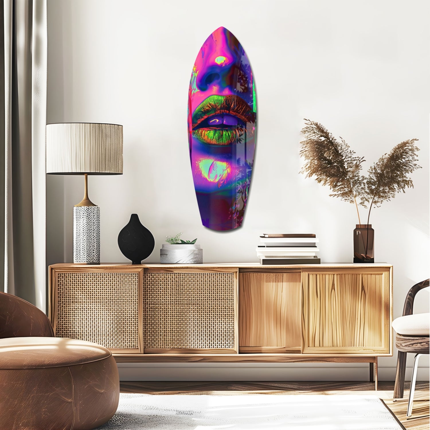 Colorful Lips V19 Glass Wall Art.