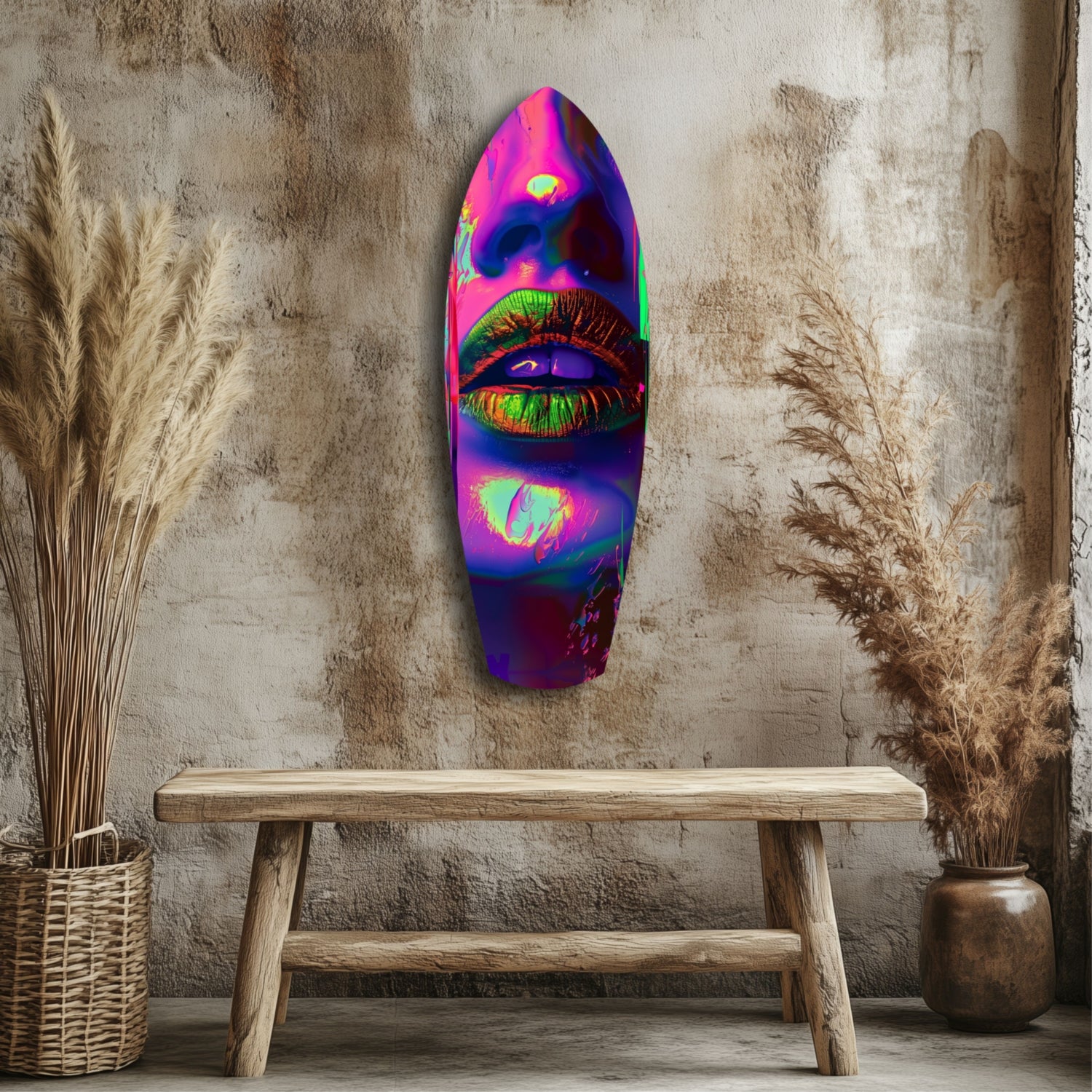 Colorful Lips V19 Glass Wall Art.