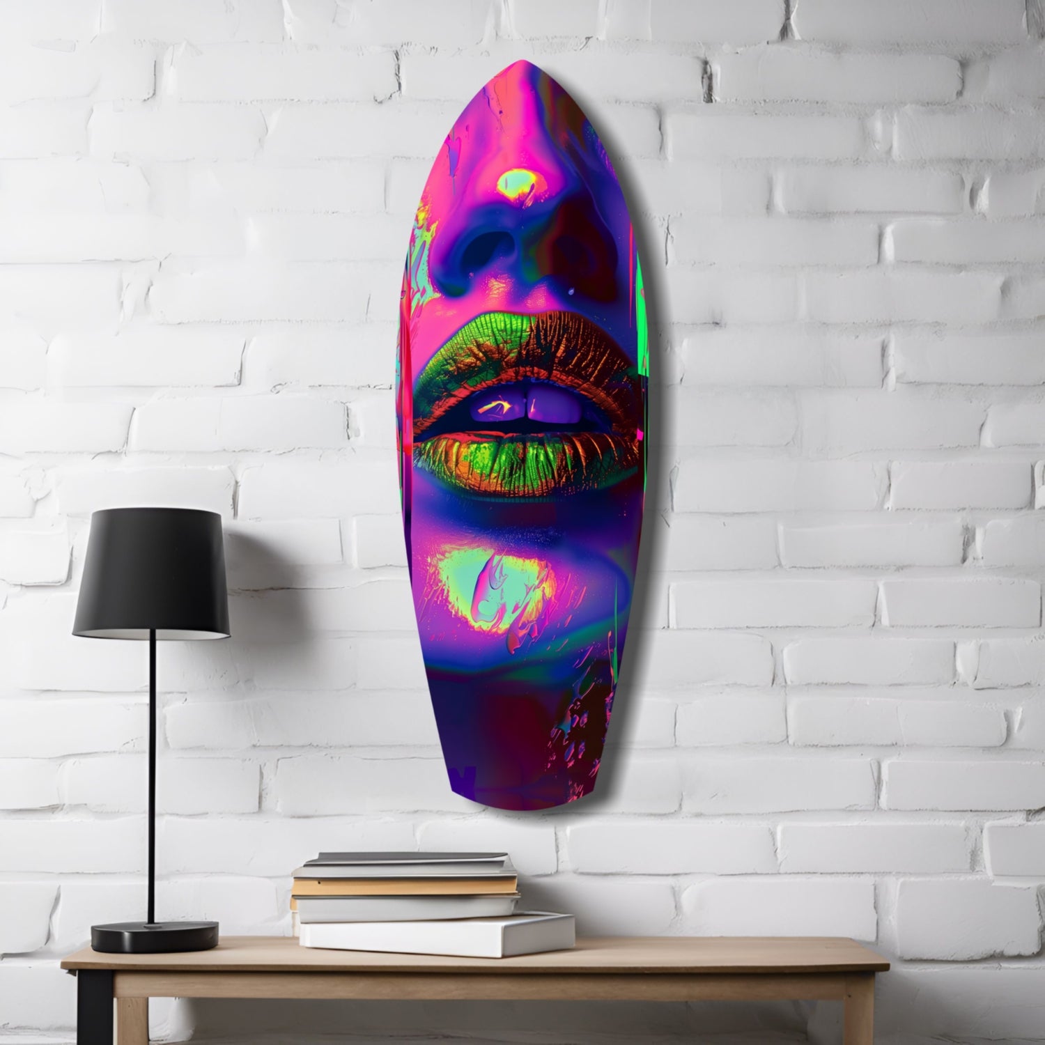 Colorful Lips V19 Glass Wall Art.