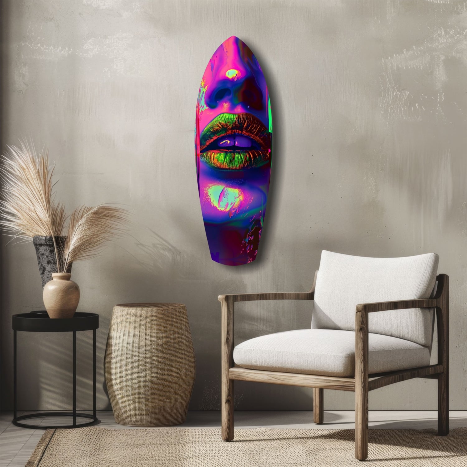 Colorful Lips V19 Glass Wall Art.