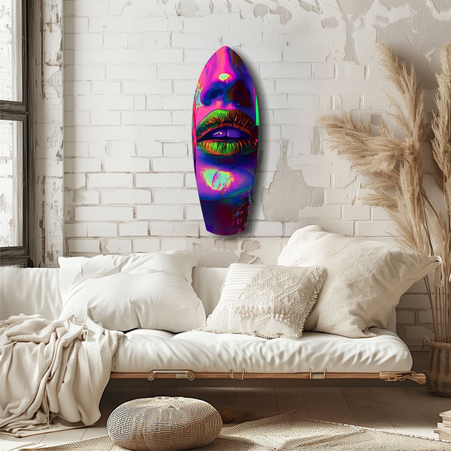 Colorful Lips V19 Glass Wall Art.
