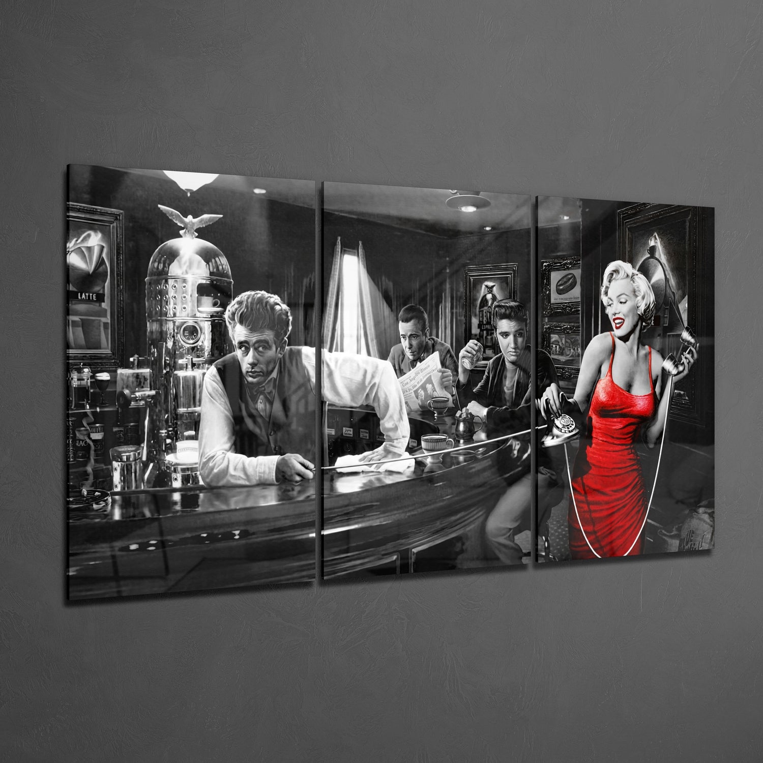 Marilyn Monroe at the Bar Mega Glass Wall Art.