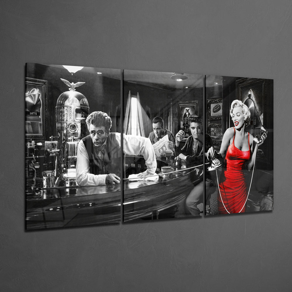 Marilyn Monroe at the Bar Mega Glass Wall Art.