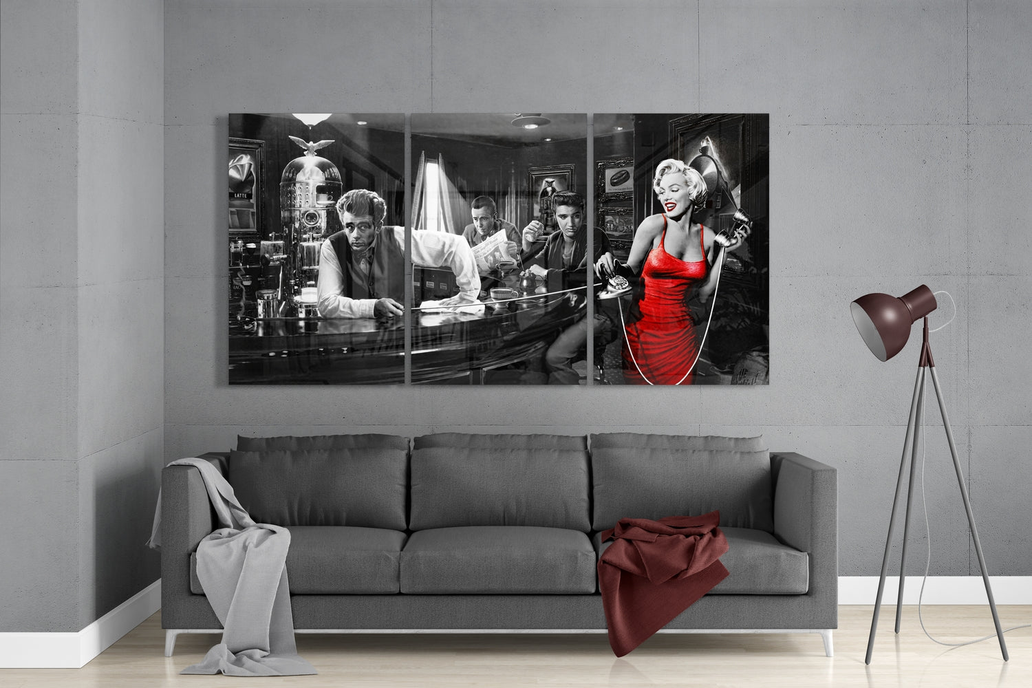 Marilyn Monroe at the Bar Mega Glass Wall Art.