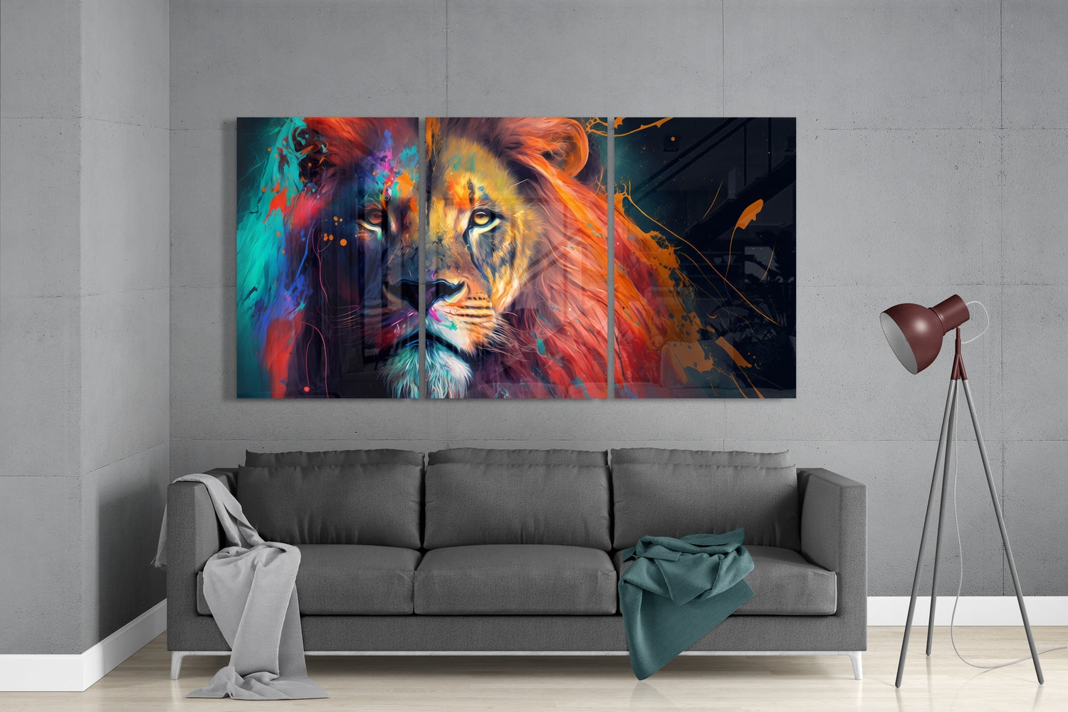 Lion Mega Glass Wall Art.