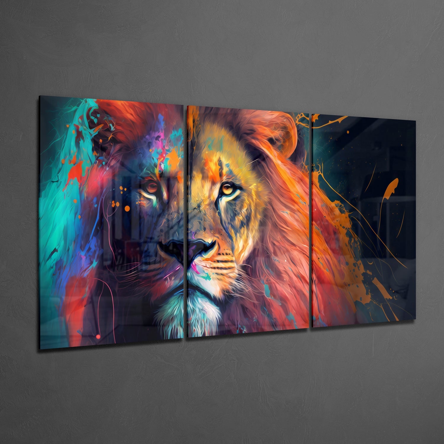 Lion Mega Glass Wall Art.