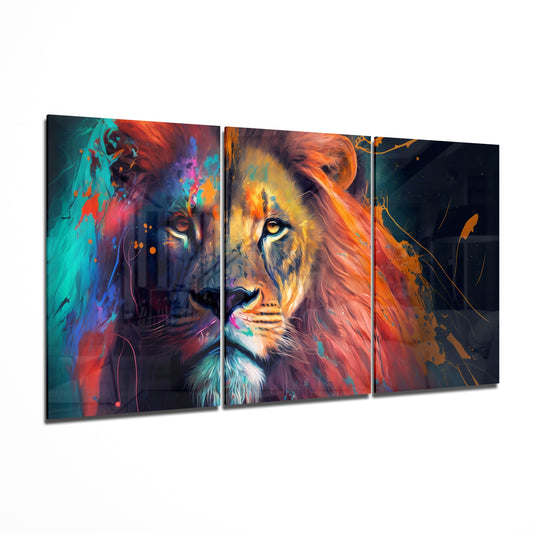 Lion Mega Glass Wall Art.