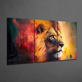 Lion Mega Glass Wall Art