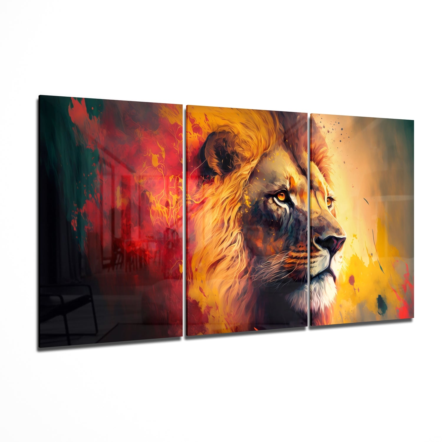 Lion Mega Glass Wall Art