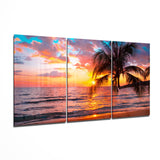 Sunset at the Beach Mega Glass Wall Art.