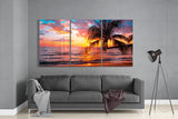 Sunset at the Beach Mega Glass Wall Art.
