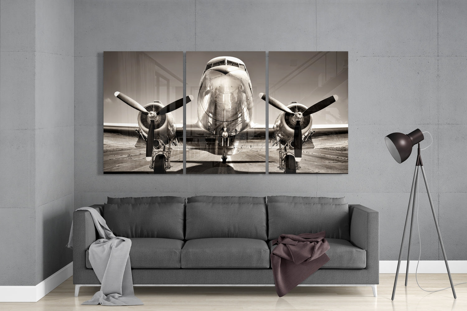 Plane Mega Glass Wall Art.