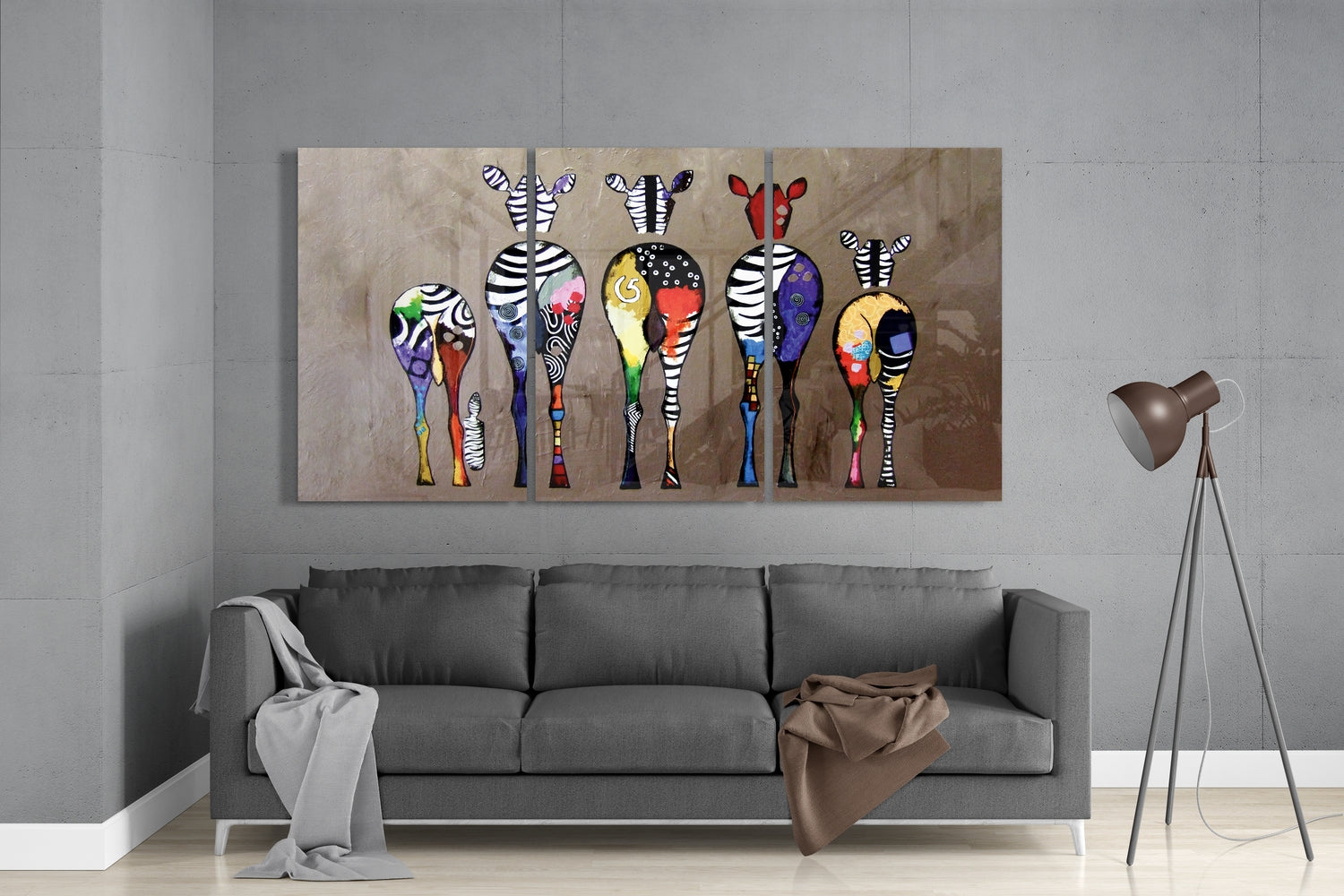Zebras Mega Glass Wall Art.