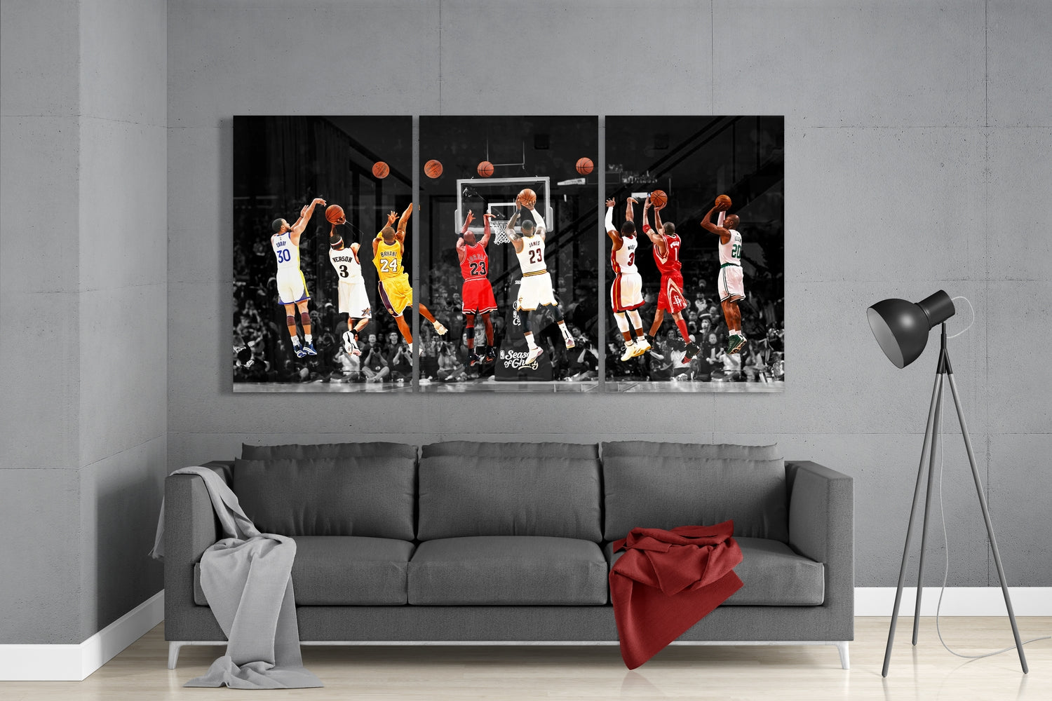 NBA All Stars Mega Glass Wall Art.