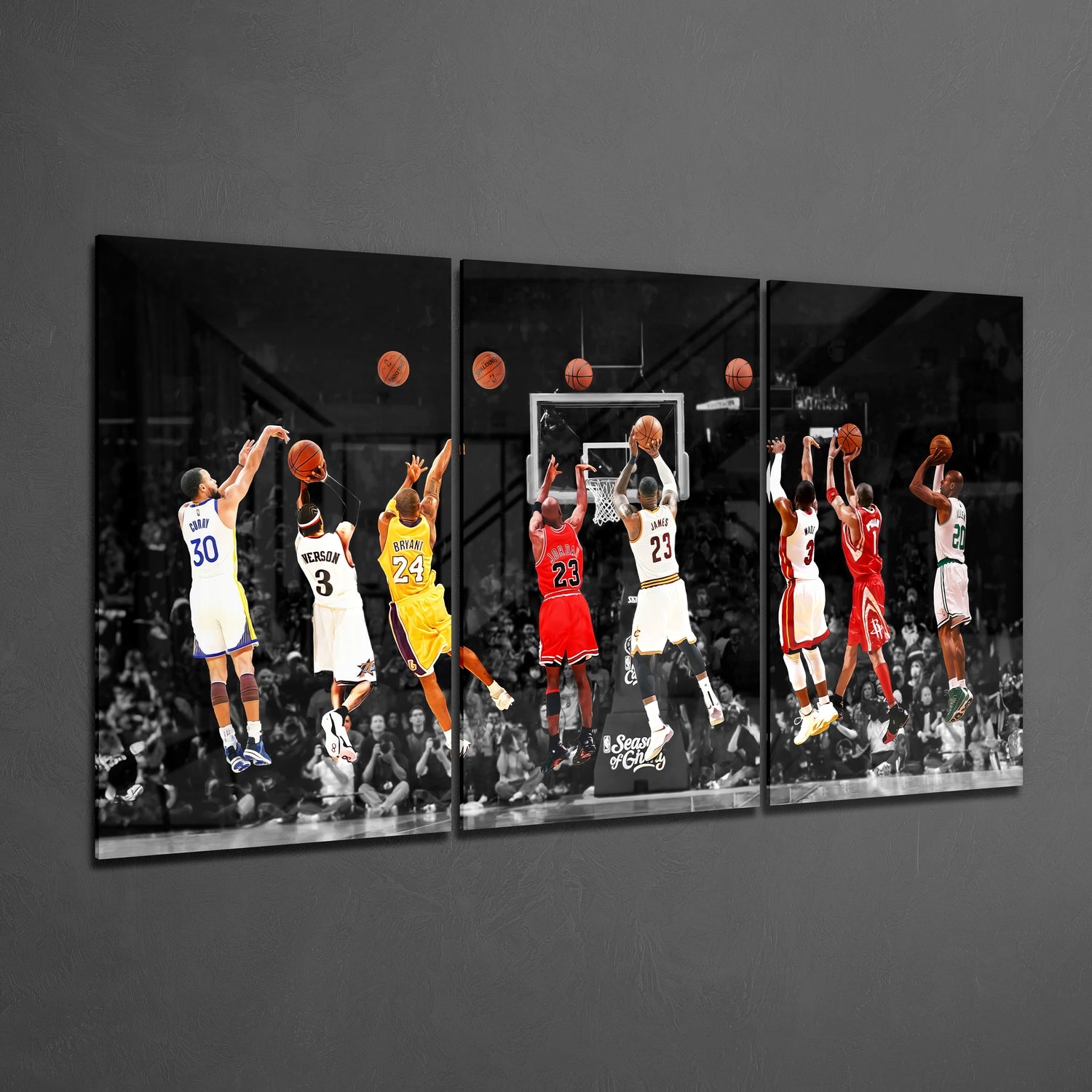 NBA All Stars Mega Glass Wall Art.