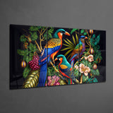 Tropical Birds Mega Glass Wall Art