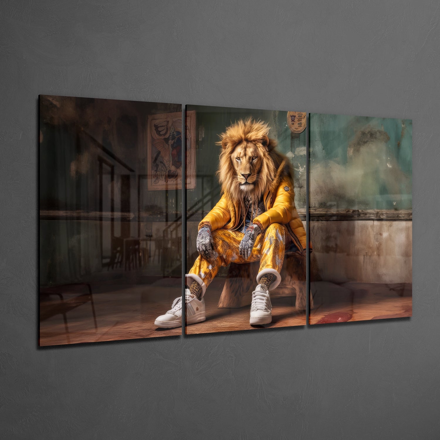 Lion Vogue Mega Glass Wall Art.