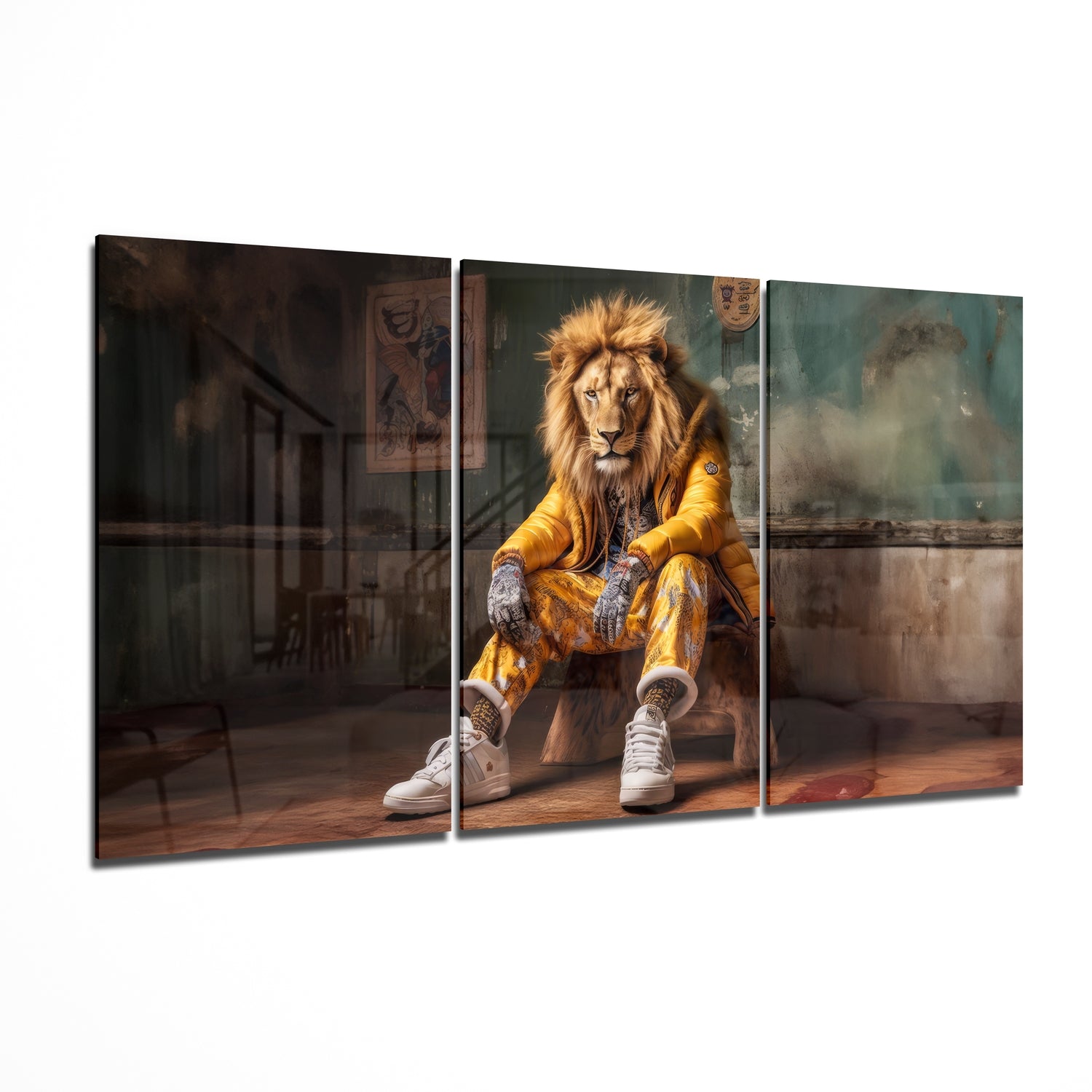 Lion Prince Mega Glass Wall Art