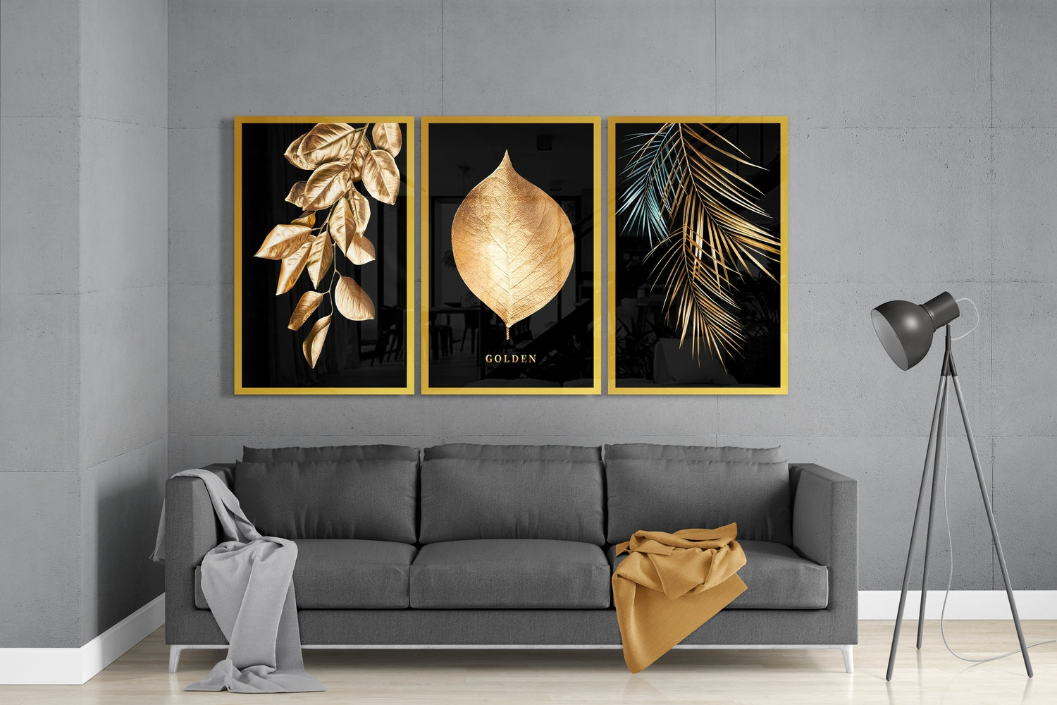 Golden Mega Glass Wall Art.
