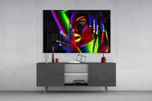 Female Portrait 28 panel catching low light to reveal its electric drips