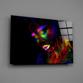 Multi-color UV portrait bringing club drama to a contemporary living space