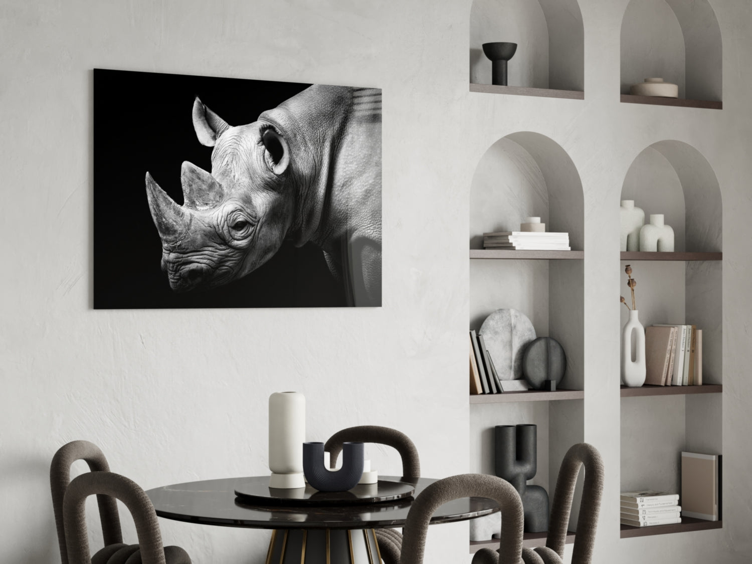 Rhino Glass Wall Art.