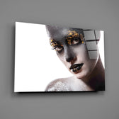 Silver-dust portrait bringing luxe poise to a contemporary living space
